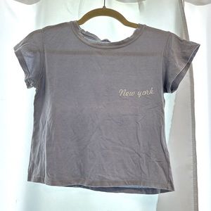 Brandy Melville New York Baby Blue Tee Cropped